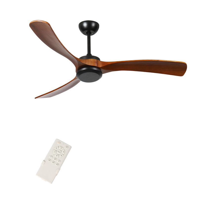 Ventilateur de plafond 72 pouces en bois sans lumière avec télécommande, ventilateur de plafond à profil bas sans lumière, moteur CC réversible silencieux avec minuterie