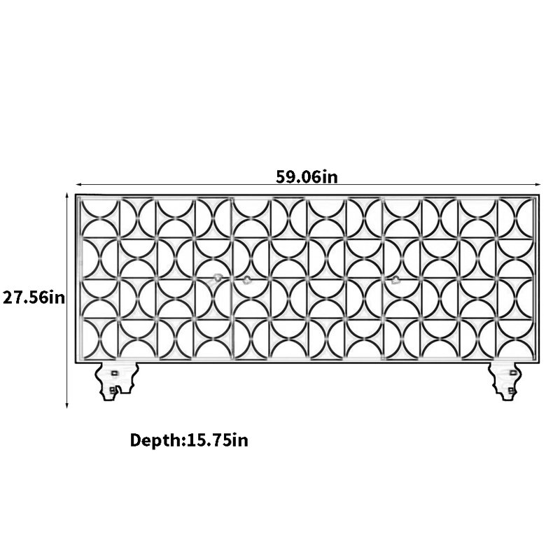 Multi-Functional Simple Style Sideboard