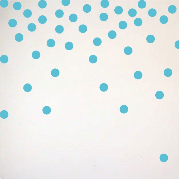 Adhésif décoratif à pois, H 48 po x l 78 po x P 0,01 po, Bleu geyser