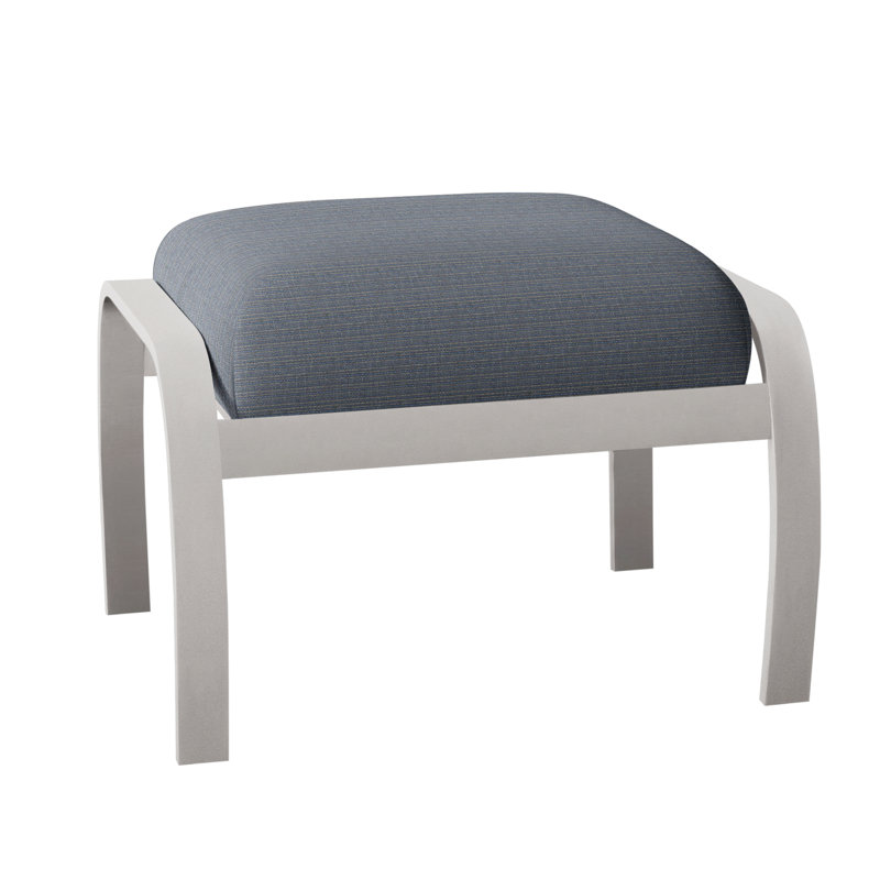 Repose-pieds avec coussin Askar, Gris chaleureux texturé, Denim prouvé