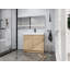 Meuble-lavabo sur pied 36 po avec lavabo en résine blanche et 2 portes d'armoire à fermeture en douceur