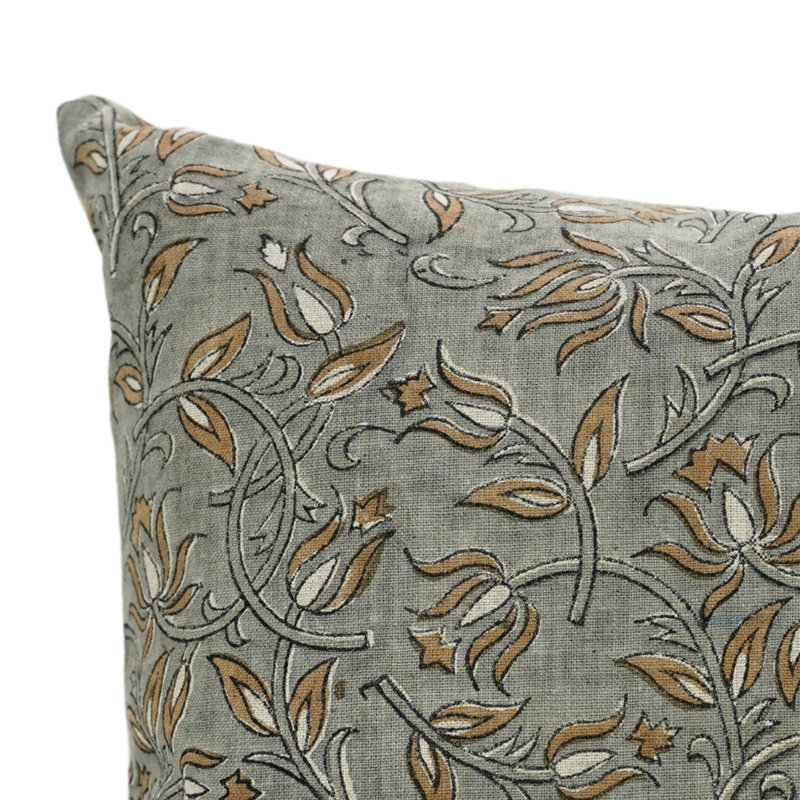 Housse de coussin Fabcline en lin pur, décor maison de campagne (Kamal Dutta), H 14 po x l 20 po, Forme rectangulaire
