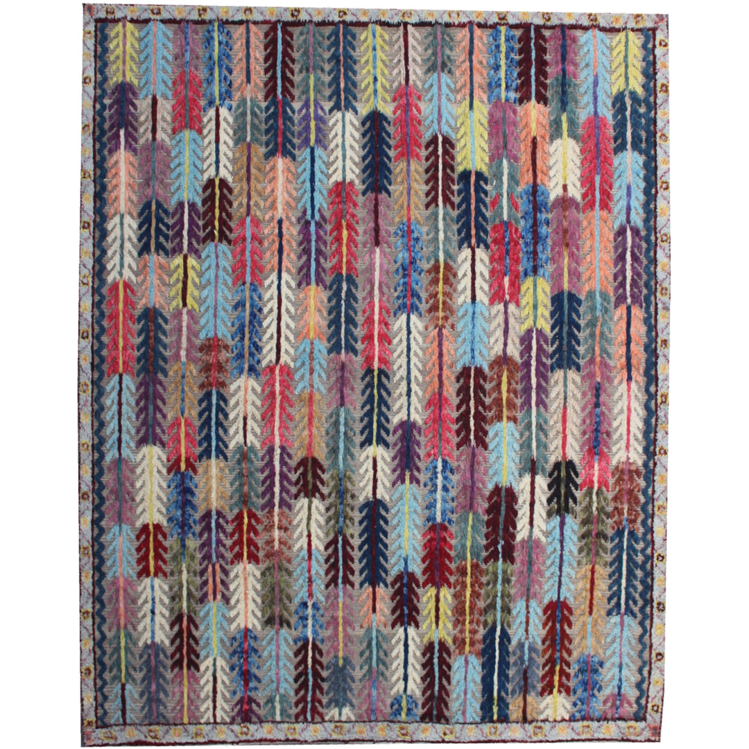 Geometric Hand Knotted 255cm X 307cm Area Rug