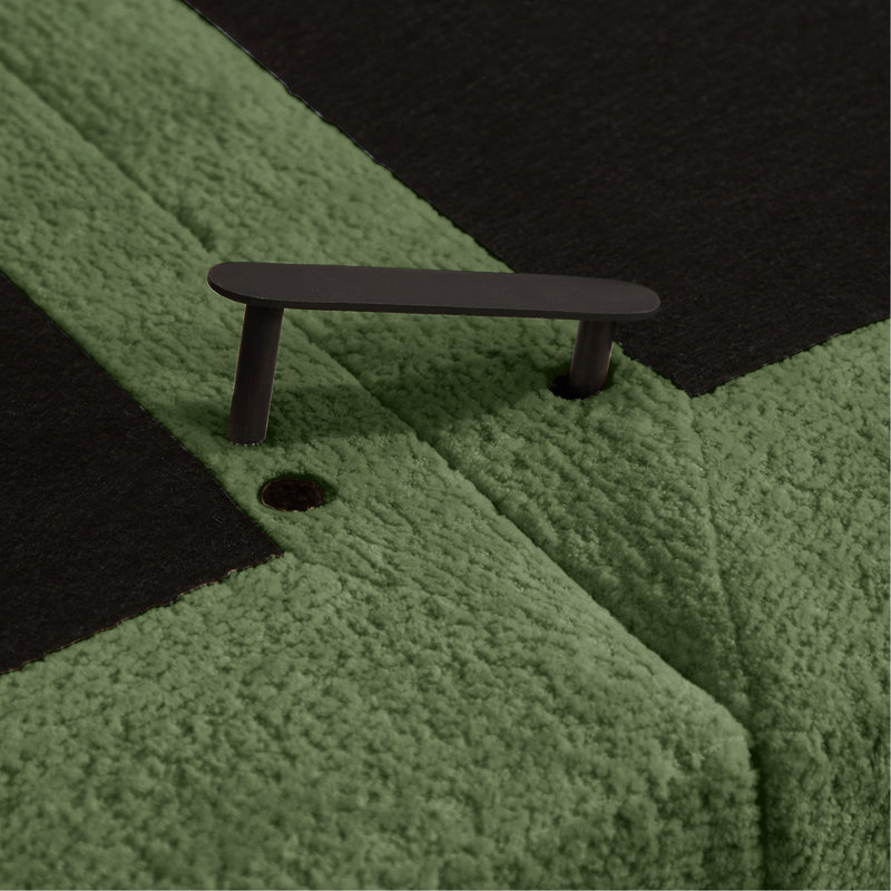 Canapé en L en chenille avec 4 coussins en forme de L, repose-pieds mobile et garniture capitonnée matelassée, conception ergonomique, canapé à assise profonde facile à assembler pour le salon, le bureau et les appartements, vert