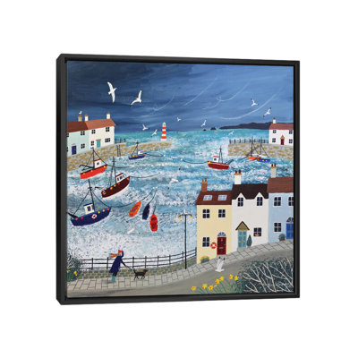 «Stormy Harbor» par Jo Grundy, reproduction d'art sur toile tendue