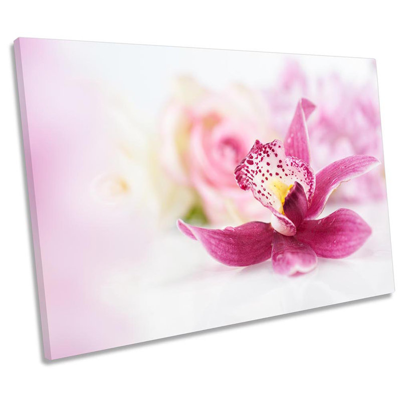 Pink Orchard Flower Floral - Wrapped Canvas Print, 40.6cm H x 61cm W x 2cm D