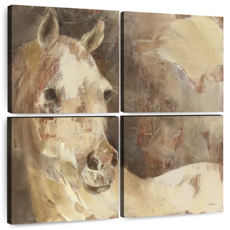 Cheval Brampt impressionnisme, H 26 po x l 26 po