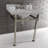 Kingston Brass Monarch 30-Inch Carrara Marble Console Sink with Stainless Steel Legs (8-Inch, 3-Hole)-51154824