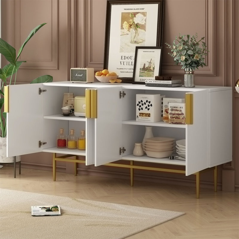 Elegant Sideboard Buffet Cabinet, White