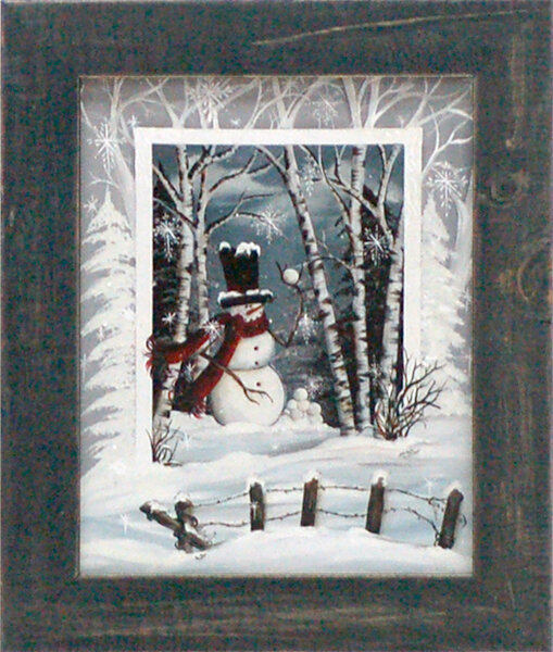 North American Art Snowball Fight Framed On Paper by Michele