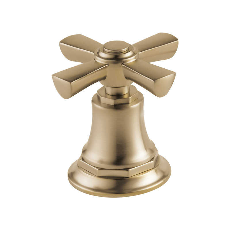 Rook® Double Handle Deck Mounted Roman Tub Faucet, Cross, Luxe Gold