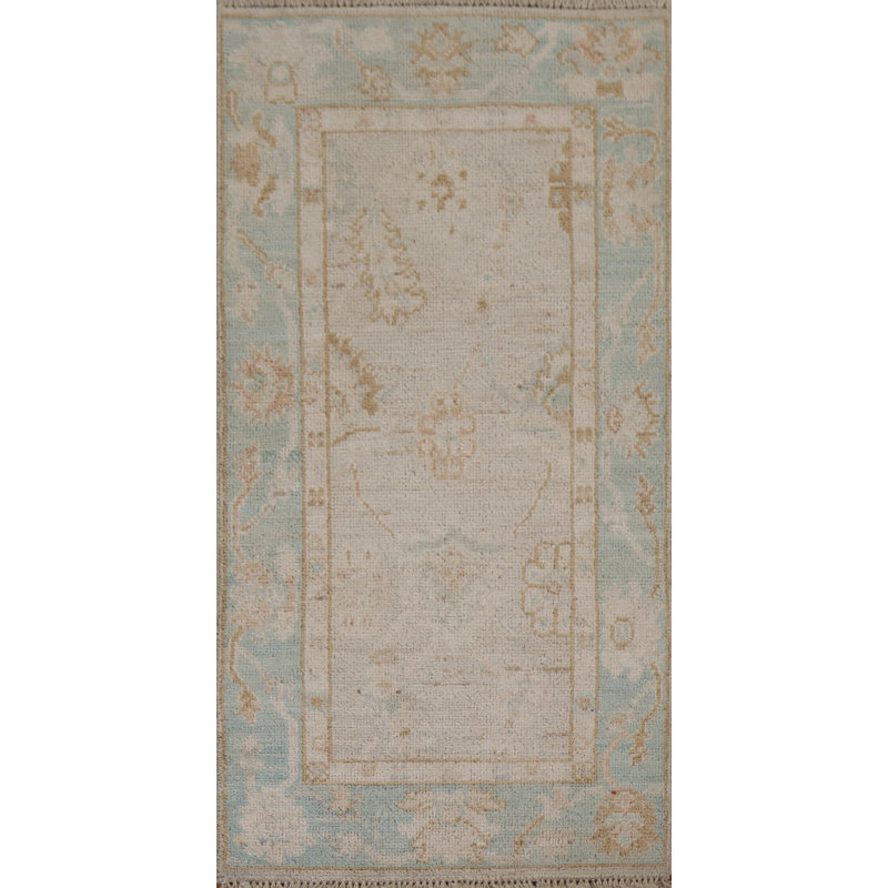 One-of-a-Kind 2'0" X 4'1" New Age Wool Area Rug in Beige