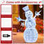 Bonhomme de neige illuminé 5 pi avec écharpe chapeau et cravates avec étoiles et piquets de sol 140 lumières DEL