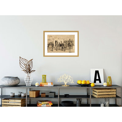 U. S. Cavalry Hunting Garza Men on the Rio Grande by Frederic Remington -Framed Giclee Print