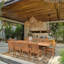 11 Piece Teak Wood Outdoor Patio Dining Set Including Rectangular Double Extension Table With 10 Abaco Side Chairs
