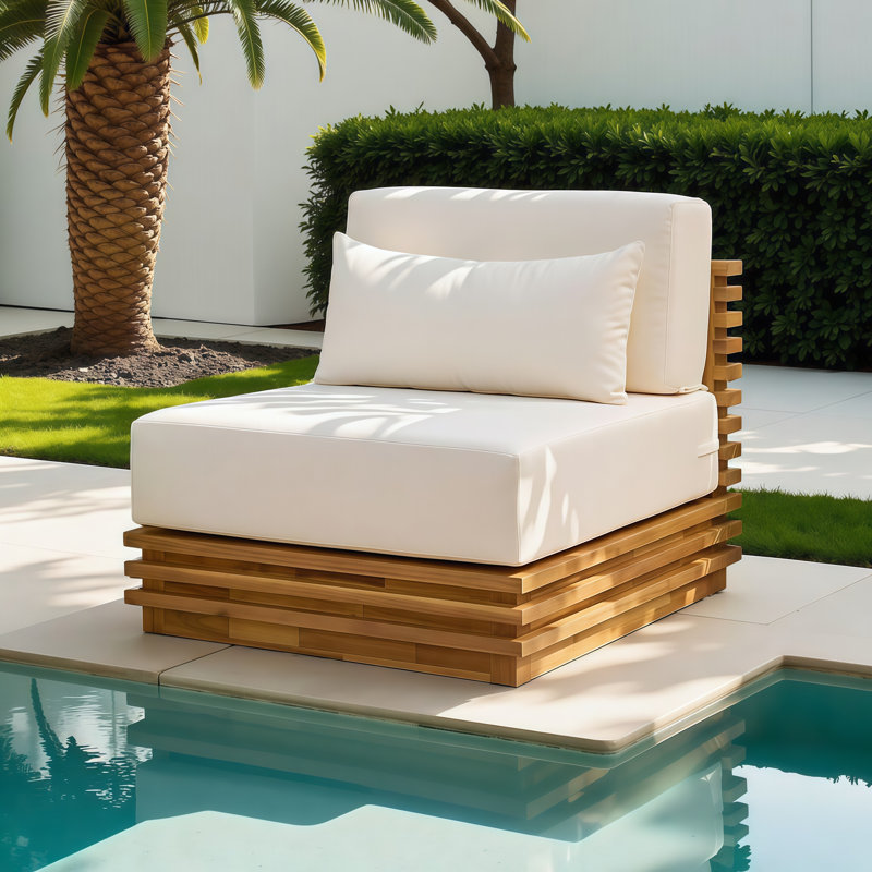 Coussins hydrofuges surdimensionnés simples en bois d'acacia
