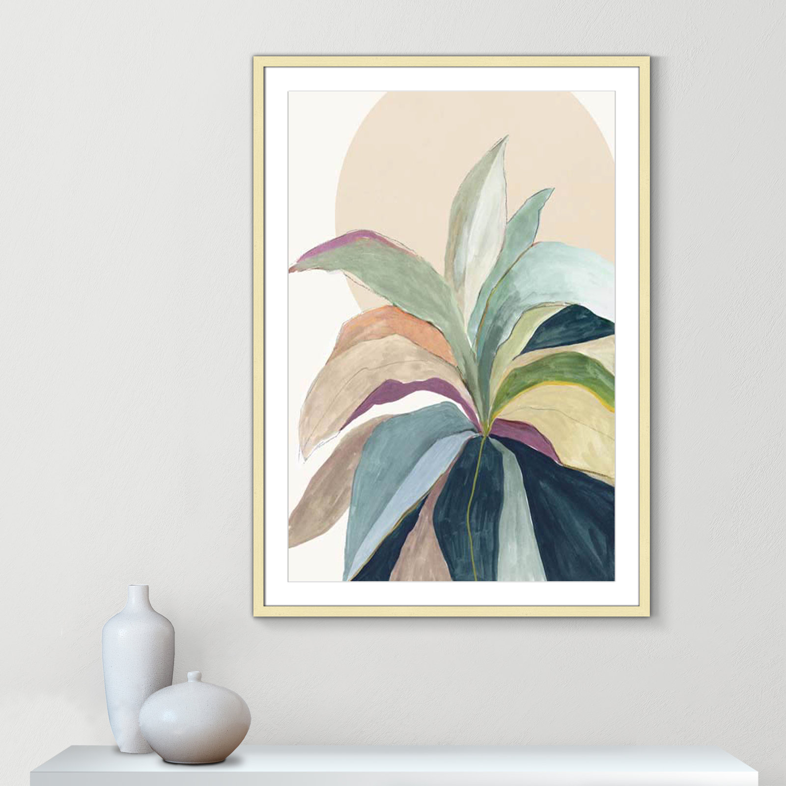 Sherbrooke Sunny Bright Leaves II by Asia Jensen Print, Yes, Gold Single Picture Frame, 41.5" H x 29.5" W x 1.25" D