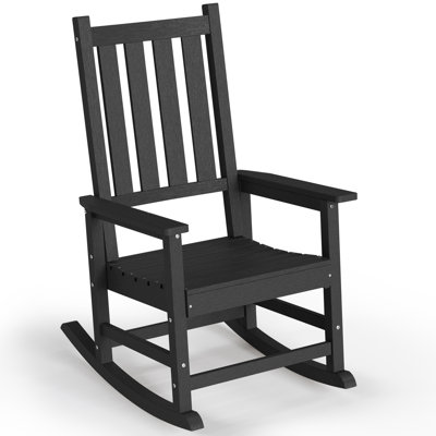 HDPE Outdoor Rocking Chair, Oversized Rocking Chairs with Widened Seats & High Backs, Weather & Fade Resistant Porch Rockers for Patio, Deck & Porch by Winston Porter