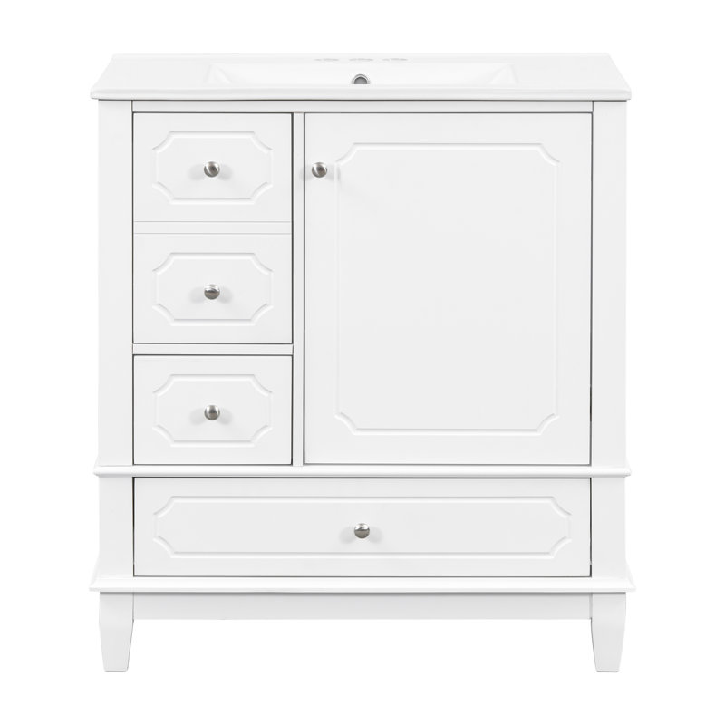 Vaimi 30" Bathroom Vanity With Sink, White