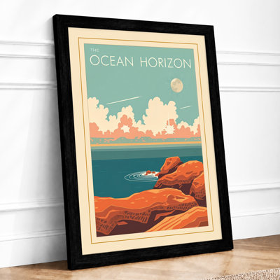 Ocean Horizon Vintage - Framed Print