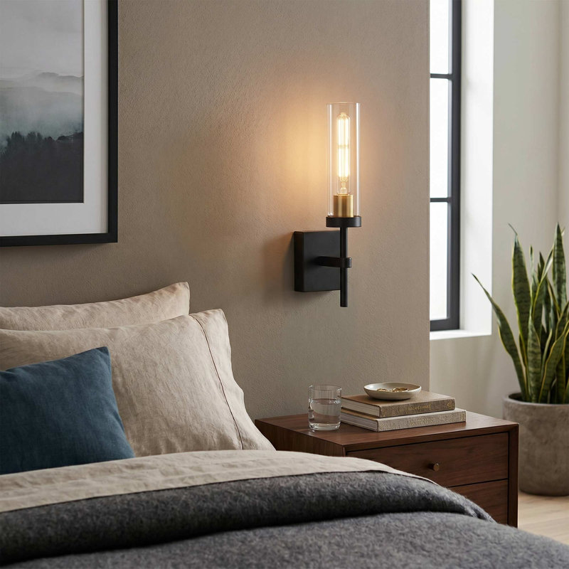 Wireless Wall Sconces with Remote Control, Battery Operated Wall Sconce Set of 2, Black & Gold Rechargeable Dimmable Wall Light for Bedroom Living Room Bathroom