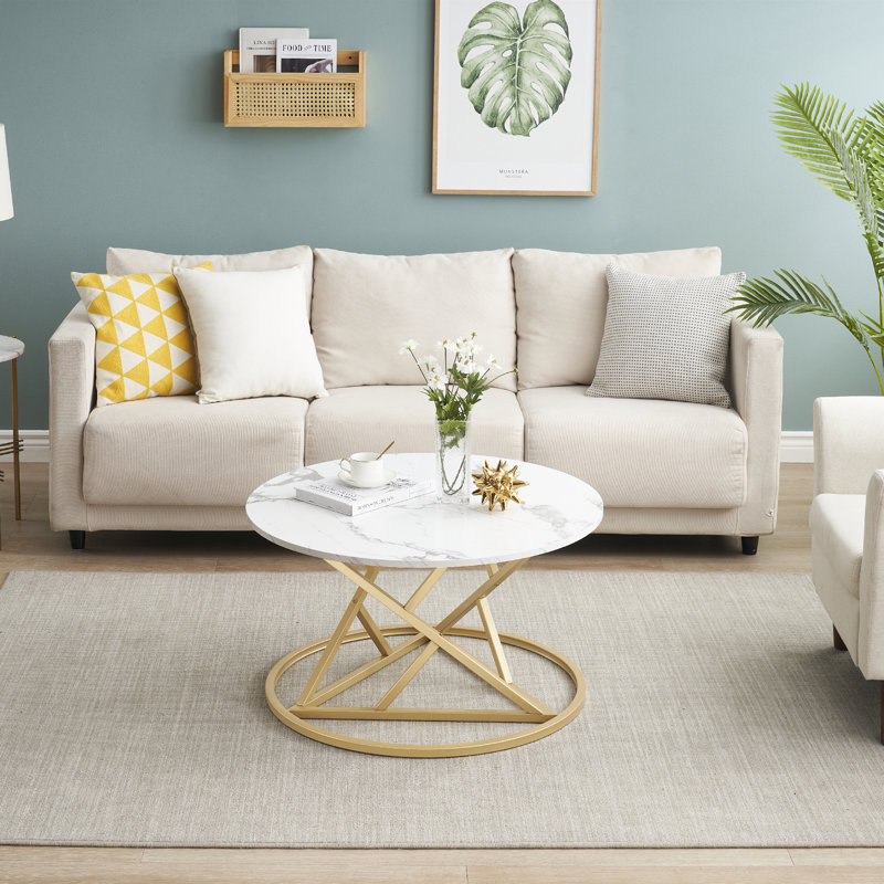 Frame Coffee Table, White/Gold