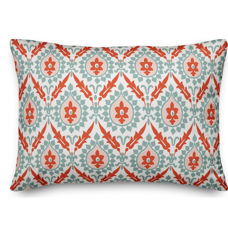 Ikat Rectangular Pillow Cover & Insert, Blue/Red