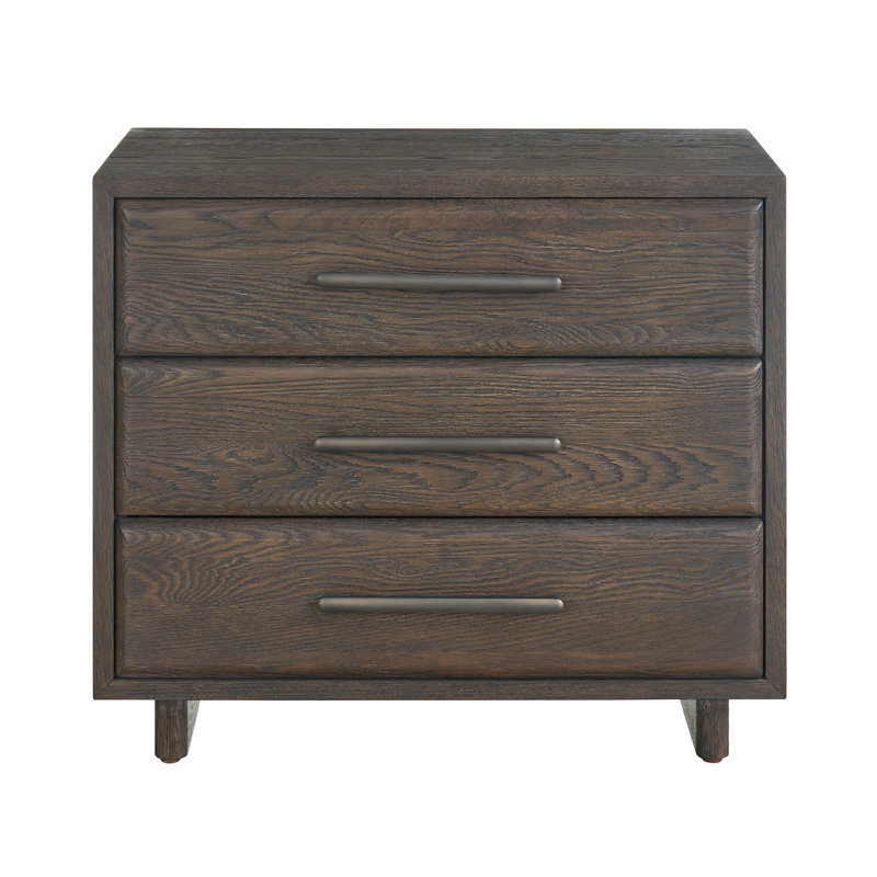 Modern 3 - Drawer Nightstand, Brown