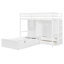 Lit superposé simple avec tiroirs, garde-robe, tablettes de rangement et lit hydraulique, blanc-1132075634