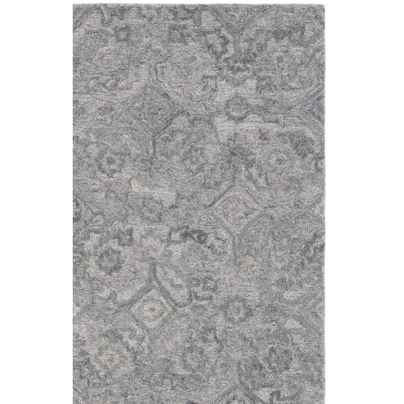 Tapis gris touffeté à la main Marnell, Tapis de couloir 2 pi 3 po x 9 pi