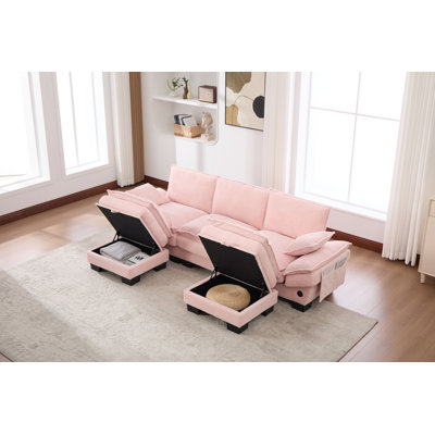 Comfy Upholstered Sectional Cloud Modular Sofa