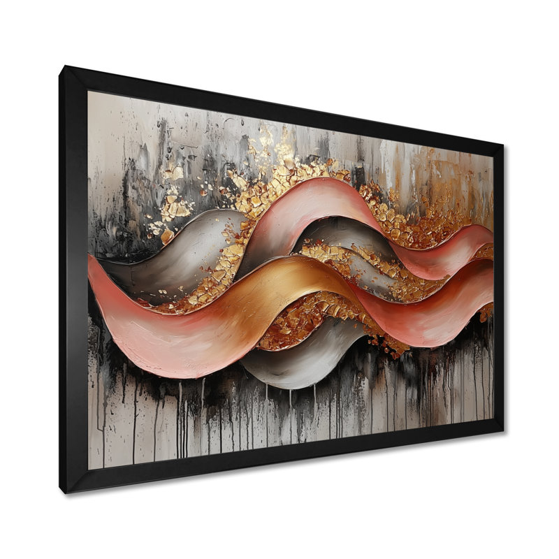 Offord - Abstract Wall Art, Reproduction encadrée d'une seule photo, H 30 po x l 40 po, Noir, noir, noir, noir