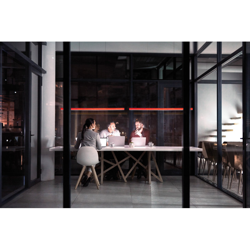 1 - Light LED Pendant, 98" H x 47.2" W x 2" D, Red, Matte White