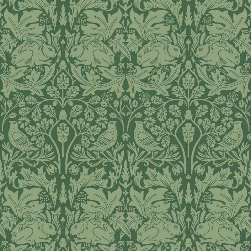 Padstow 10m x 50cm Matte Wallpaper Roll, Forest Green