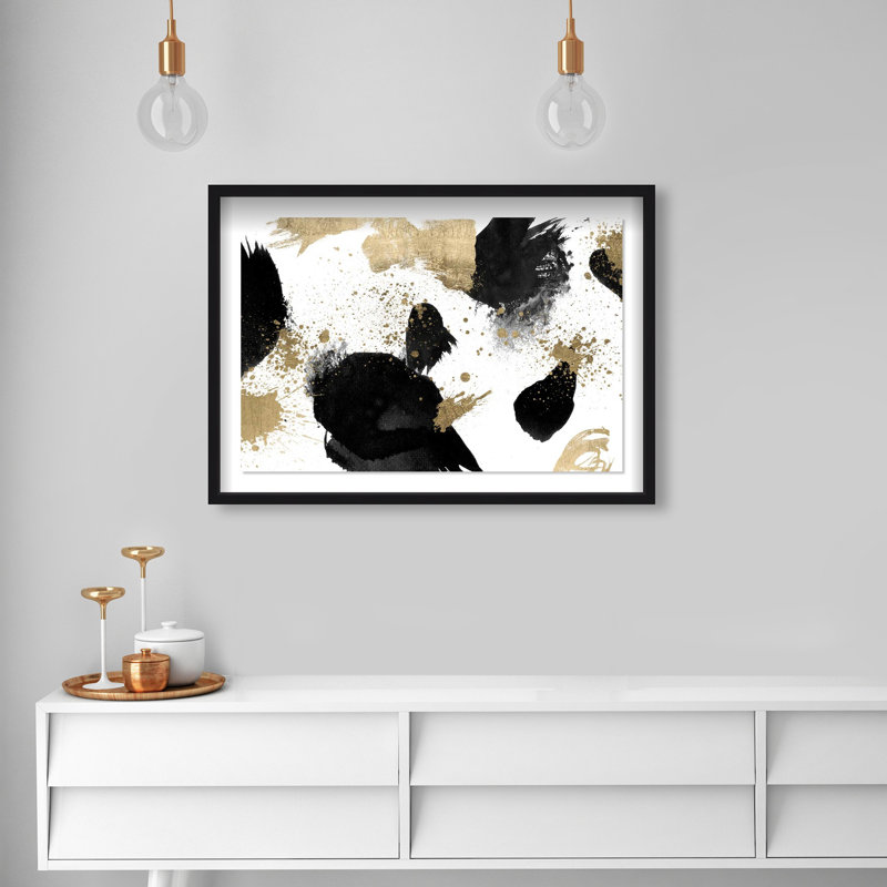 Oliver Gal Belle of the Ball Abstract - Luxury Shadowbox Framed Wall Art, Black, 25.5" H x 37.5" W