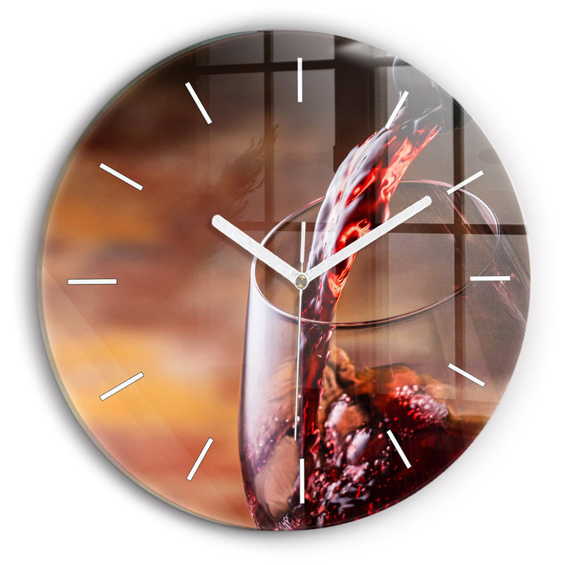 Glass Wall Clock, Brown
