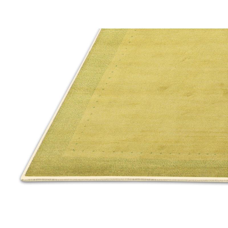Tapis contemporain vert / jaune, Rectangle 2 pi x 3 pi