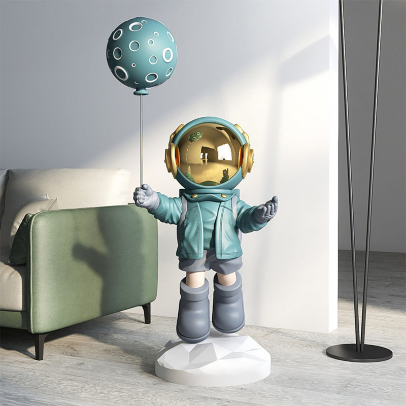 Figurine d'astronaute ballon 43,31 ", Or / gris / blanc / bleu