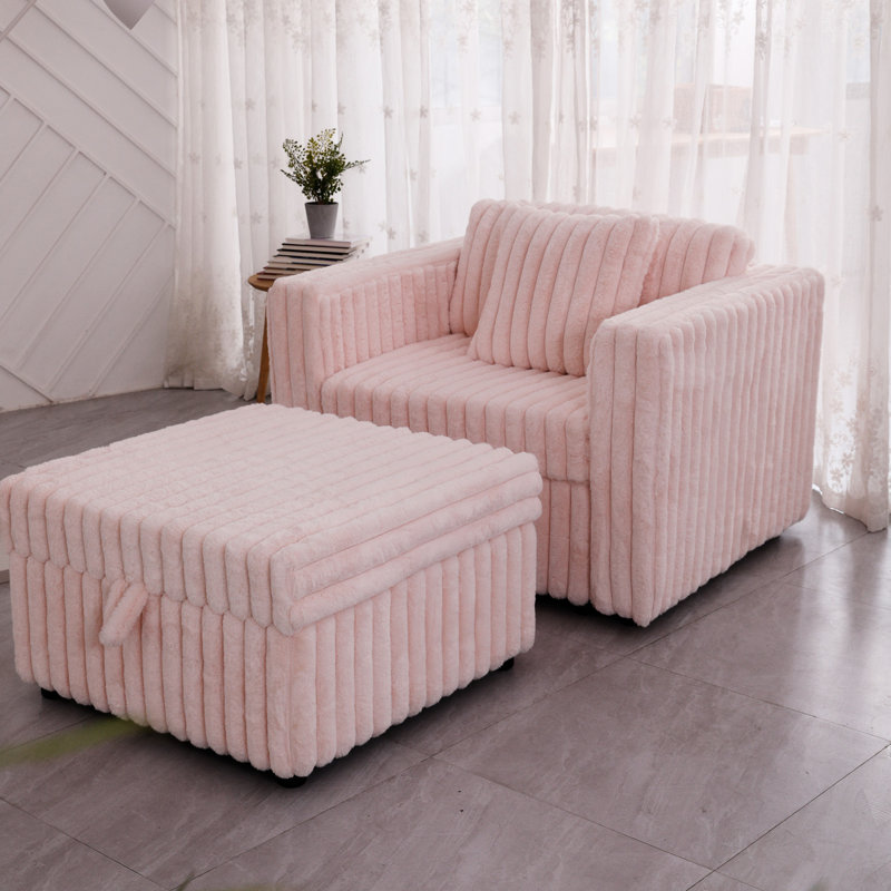 Modulaire, simple 44,9 po - Confortable et chic pour le salon de la chambre à coucher. Élévateur hydraulique, construction avec rangement. Pour la chambre à coucher. Matériaux, revêtement en microfibre, structure en métal