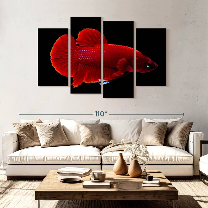 Brampt Vibrant Red Betta, 54" H x 84" W