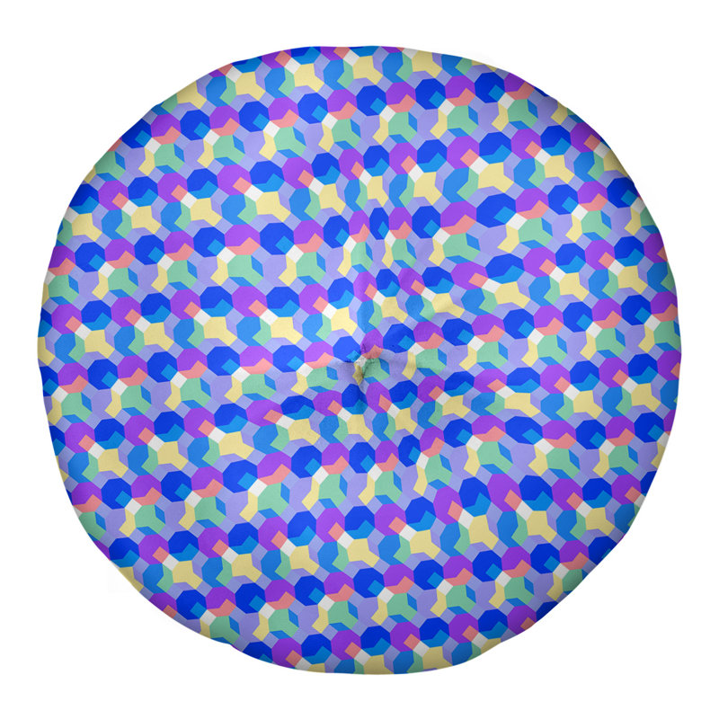 Coussin de sol capitonné Katelyn Elizabeth, 26 po x 26 po, Bleu / mauve