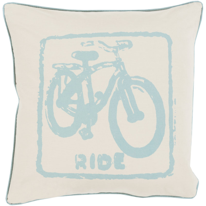 Housse de coussin 100% coton Big Kid Blocks, 20 po X 20 po, Bleu sarcelle / kaki, Pas de remplissage