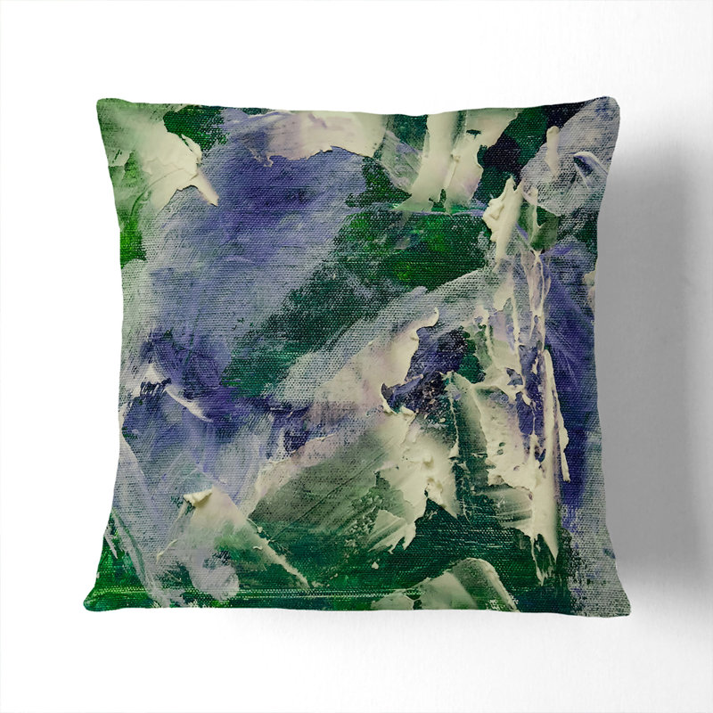 Abstract Square Throw Cushion, White, 40 x 40 cm
