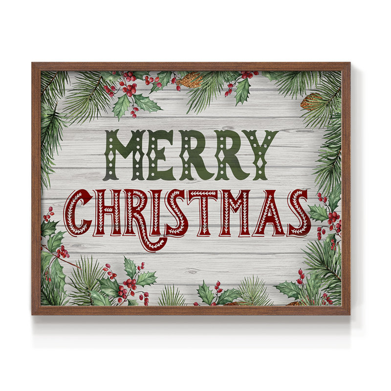 Christmas Greenery -Framed Print - Restickable, Walnut, 22" H x 28" W