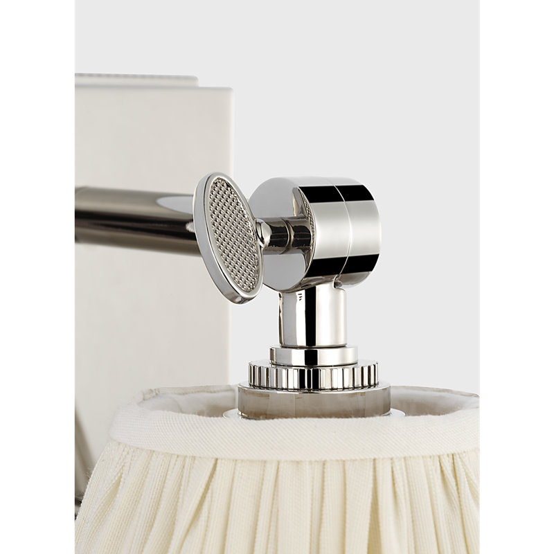 Marie Flanigan 1 - Light Armed Sconce, Polished Nickel, White