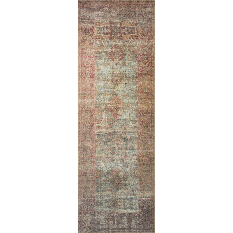 Amber Lewis x Loloi Georgie Jade / Sunset Area Rug, Runner 2'6" x 7'6"