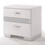 Chambre à coucher 3 Table de chevet blanche ultrabrillante - Intérieur doublé de feutre