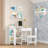 RiverRidge Kids Desk and Chair Playroom Set with 2 Art Storage Cubbies and 2 Side Bookshelves - White