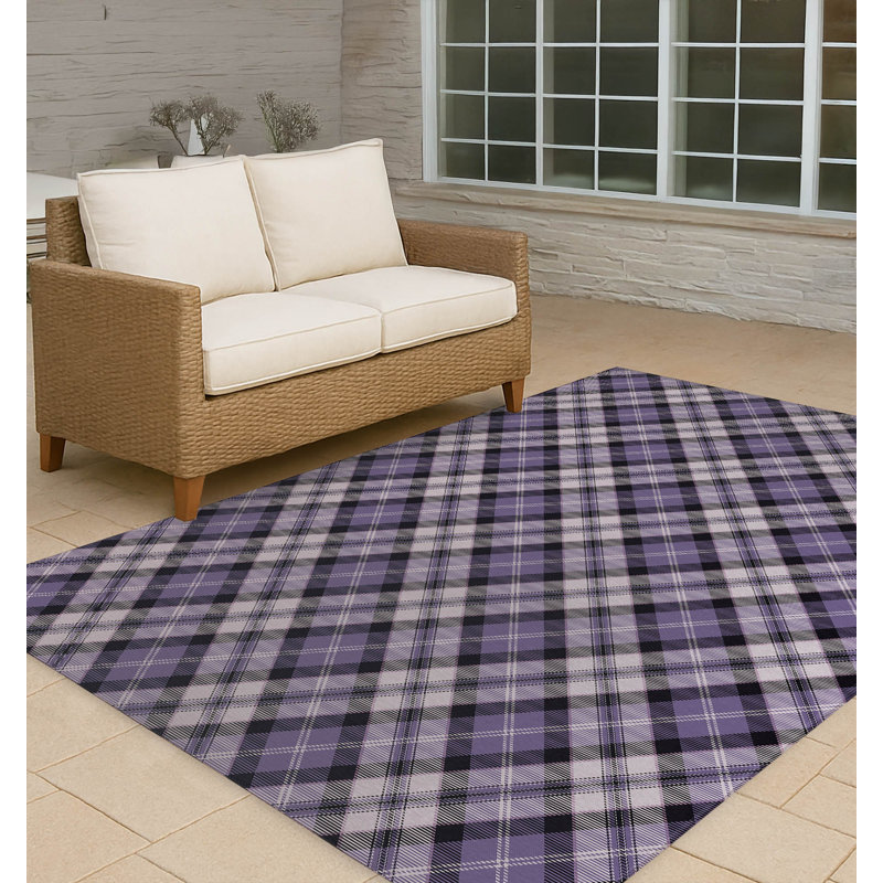 Tapis d'extérieur antidérapant à carreaux Anthony, Rectangle 4pi x 6 pi