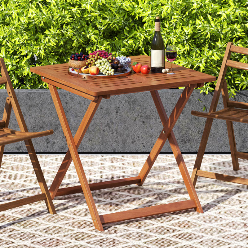 2 tables de salle à manger de patio 29,5 "x 29,5" avec trou de parasol 2 "pour balcon